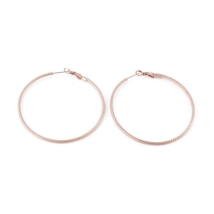 Boucles d'oreilles simples en acier inoxydable, grand cercle géométrique incurvé, bijoux en gros