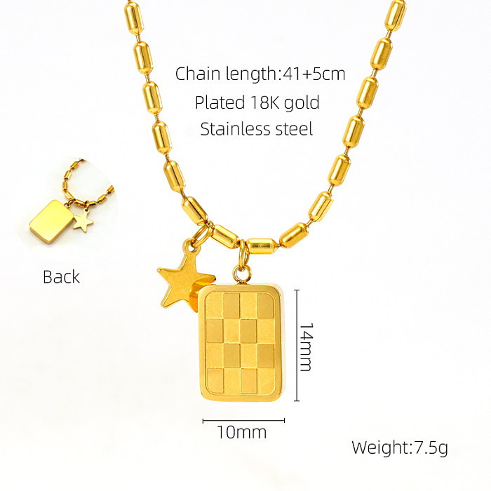 Cute Modern Style Rabbit Word Stainless Steel  Plating Inlay Rhinestones 18K Gold Plated Pendant Necklace