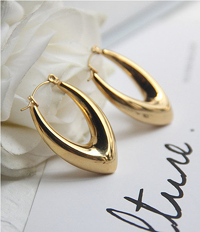Fashion Solid Color Stainless Steel Plating Earrings 1 Pair