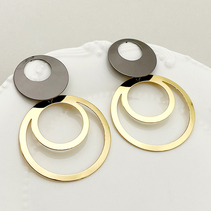 1 Pair Elegant Simple Style Oval Plating Stainless Steel  Gold Plated Drop Earrings
