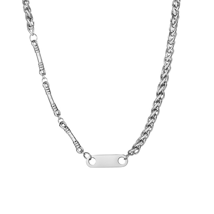 Simple Style Commute Solid Color Stainless Steel Necklace In Bulk