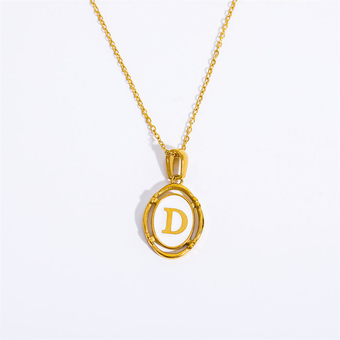 Lady Commute Letter Stainless Steel Plating Gold Plated Necklace