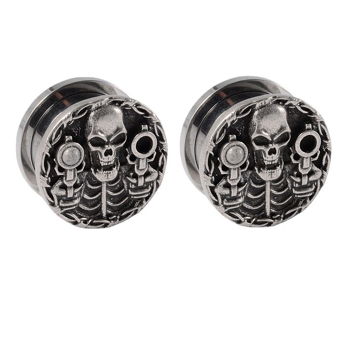 Hip-Hop Retro Solid Color Stainless Steel  Ear Studs