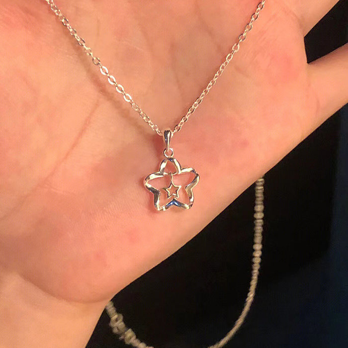 Casual Simple Style Star Stainless Steel Plating Pendant Necklace