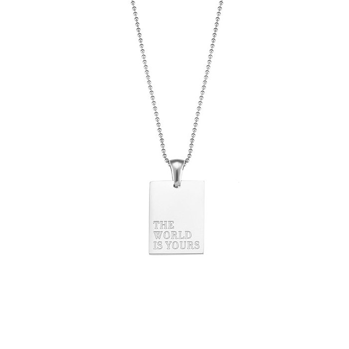 Simple Style Letter Stainless Steel  Necklace Plating Stainless Steel  Necklaces