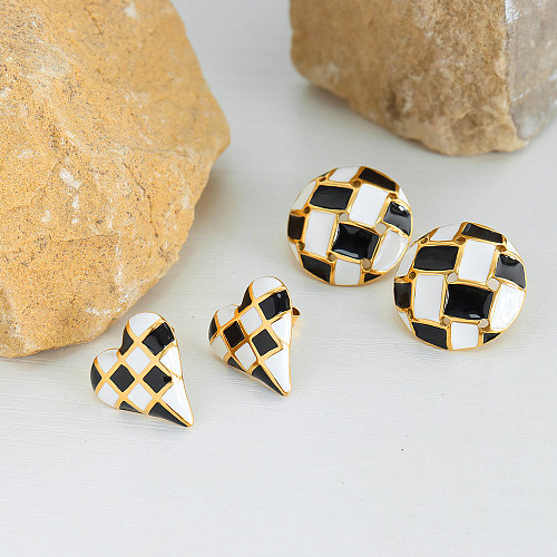 1 Pair Preppy Style Sweet Artistic Heart Shape Ball Stainless Steel Plating 18K Gold Plated Ear Studs
