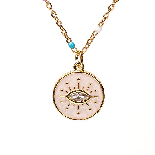 Wholesale Jewelry Turkey Eye Oil Drop Pendant Stainless Steel  Necklace jewelry