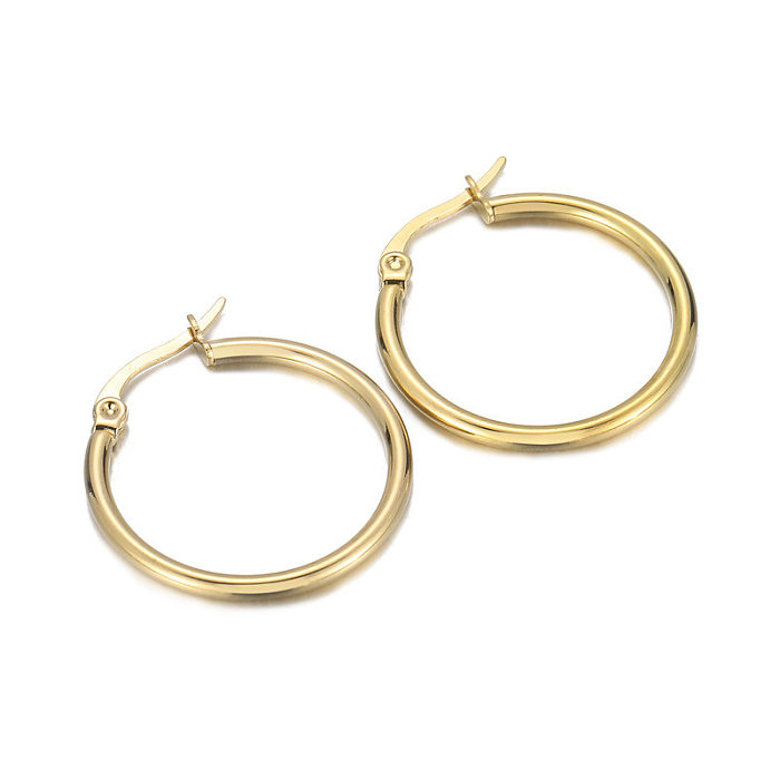 Fashion Circle Stainless Steel  Hoop Earrings Plating Metal Stainless Steel  Earrings