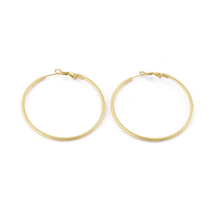 Simple Big Circle Geometric Curved Stainless Steel  Earrings Wholesale jewelry