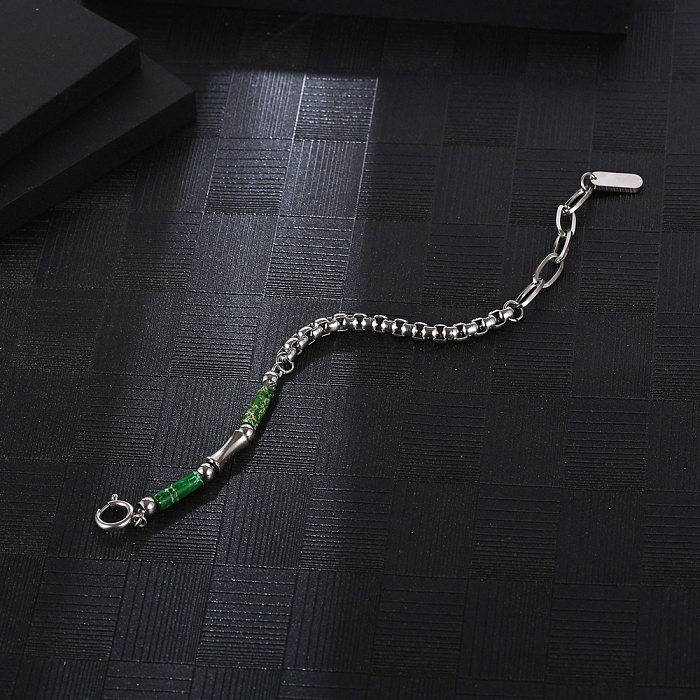 Bracelet de polissage en acier titane, bloc de couleurs Hip-Hop, vente en gros