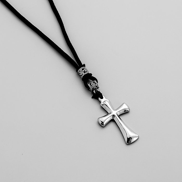 Hip-Hop Cross Stainless Steel  Stainless Steel Polishing Pendant Necklace