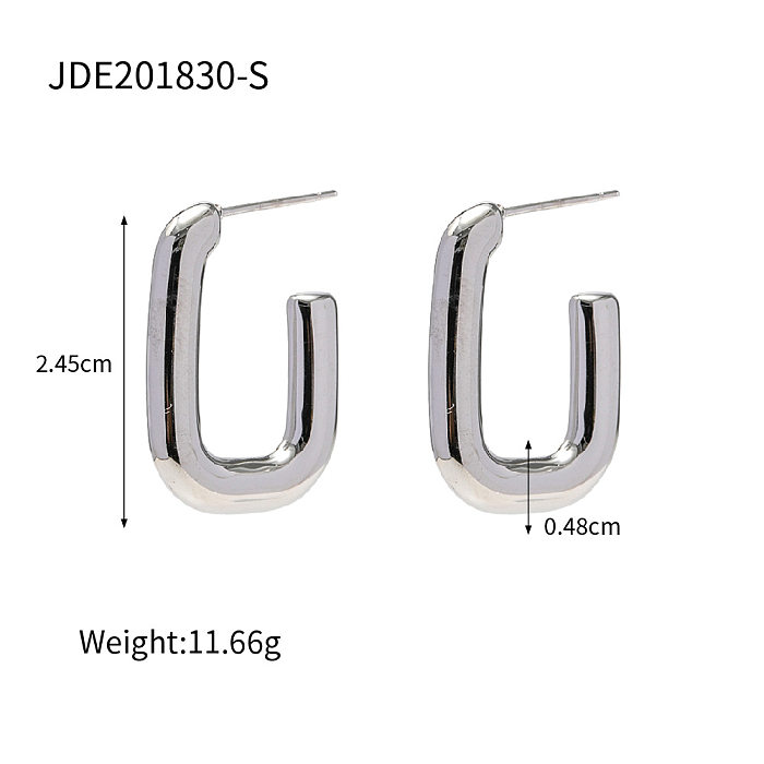 Simple Geometric Stainless Steel  Open Square Earrings Jewelry Wholesale