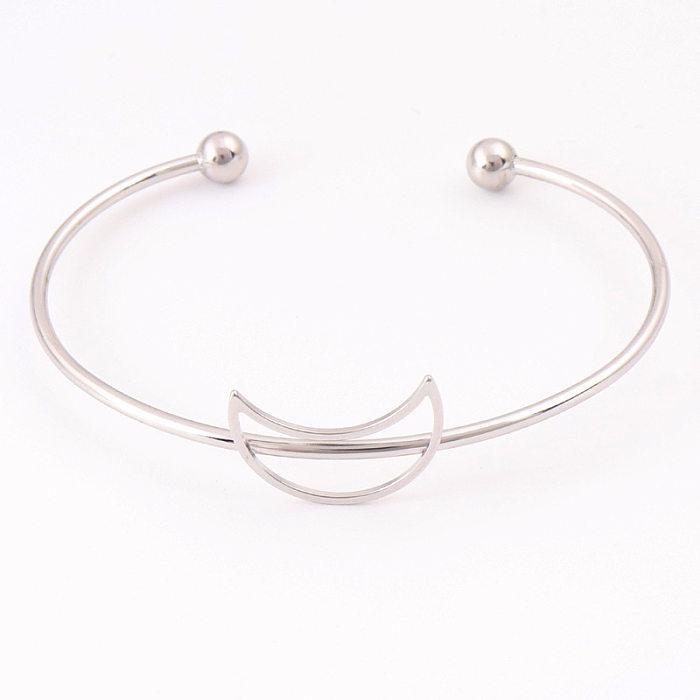 Basic Moon Solid Color Stainless Steel Plating Bangle