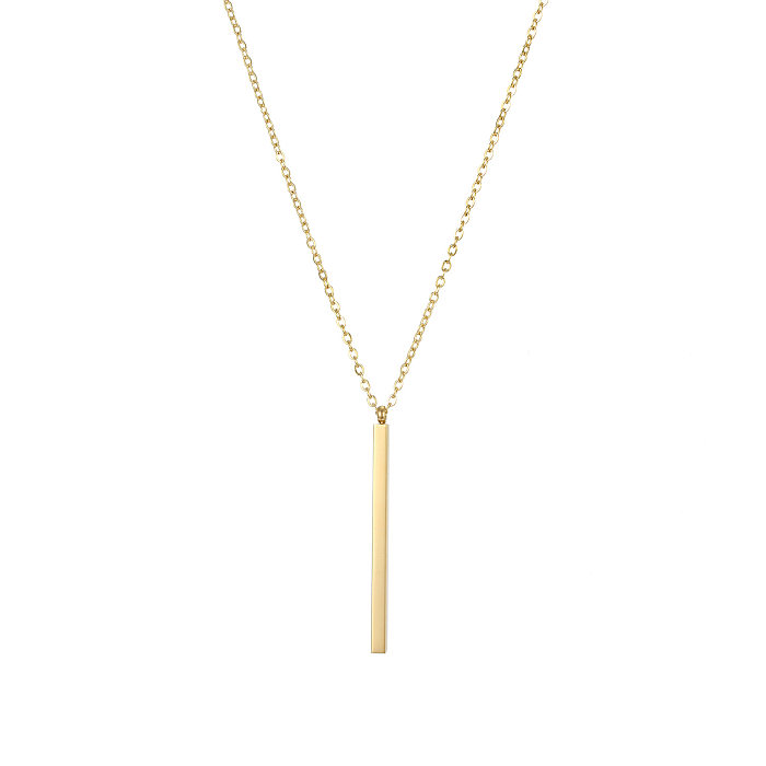 Collier pour femmes en acier inoxydable à pendentif unique géométrique à la mode