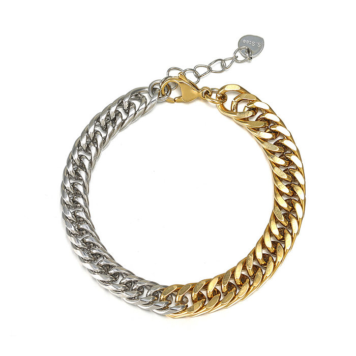 Stainless Steel Color Matching Cuban Chain Bracelet Wholesale Jewelry jewelry