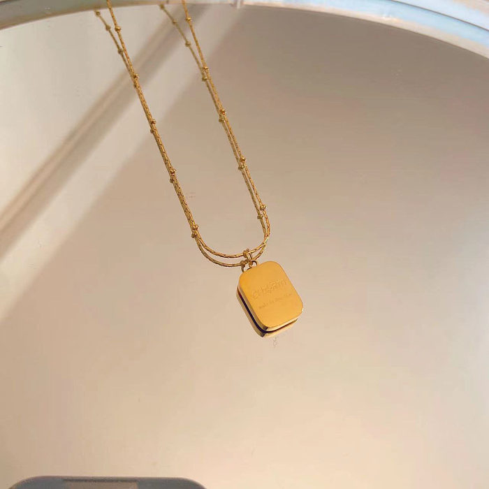 Lady Letter Stainless Steel Plating Pendant Necklace