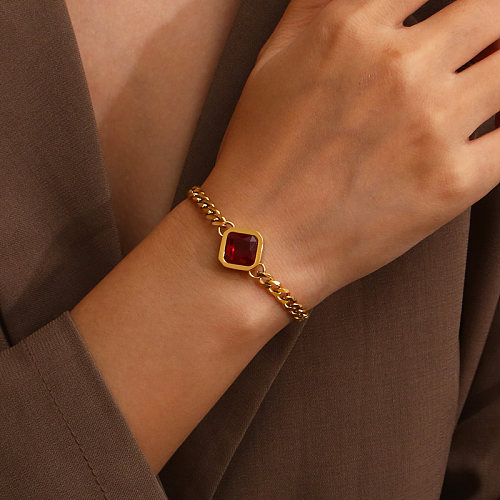 Simple Style Square Stainless Steel Plating 18K Gold Plated Bracelets