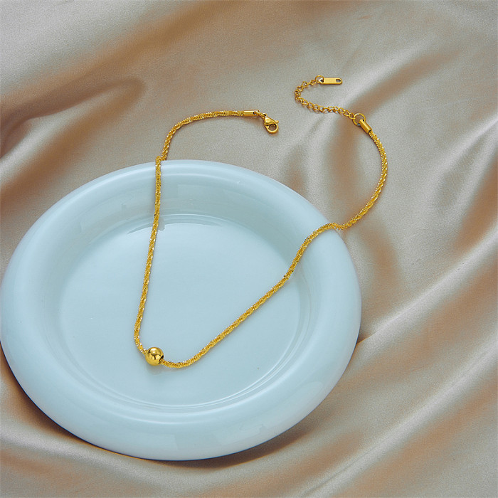 Geometrische Hip-Hop-Halskette aus vergoldetem Edelstahl, 1 Stück
