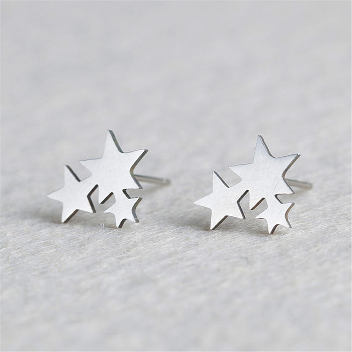 Simple Siamese Five-Pointed Star Earrings Wholesale
