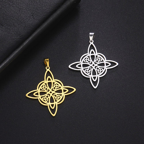 Simple Style Witch Knot Solid Color Stainless Steel  Plating Hollow Out Charms