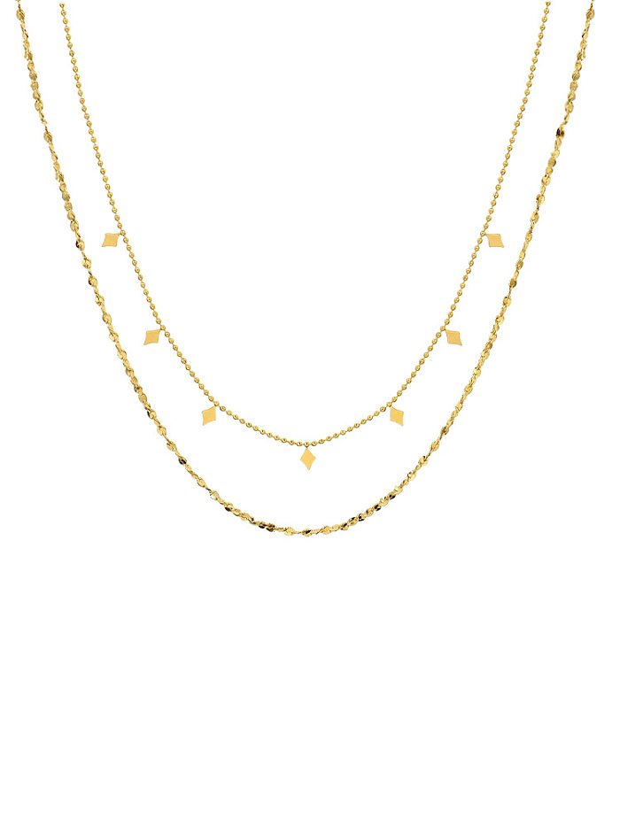 Simple Style Geometric Stainless Steel Plating Layered Necklaces