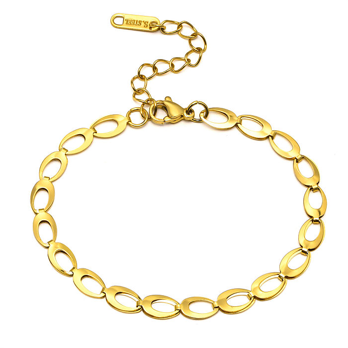 Bracelets en acier inoxydable de lettre de style simple plaquant des anneaux en acier inoxydable