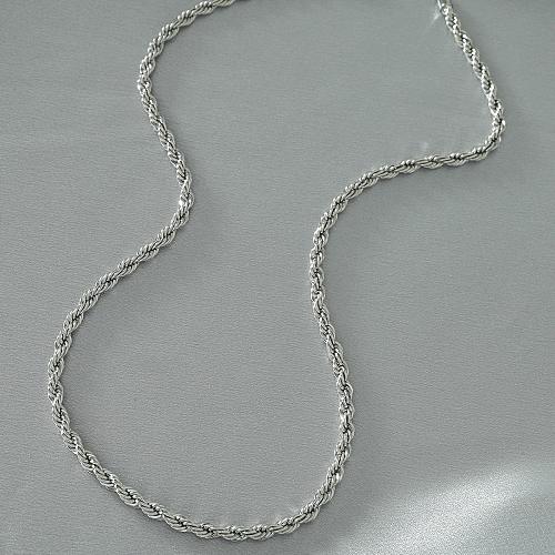 Wholesale Hip-Hop Geometric Stainless Steel  Silver Plated Necklace