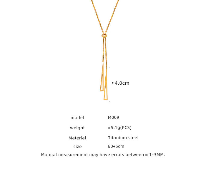 Elegant Simple Style Solid Color Stainless Steel Plating 18K Gold Plated Pendant Necklace