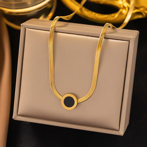 Classic Style Round Stainless Steel Plating Necklace
