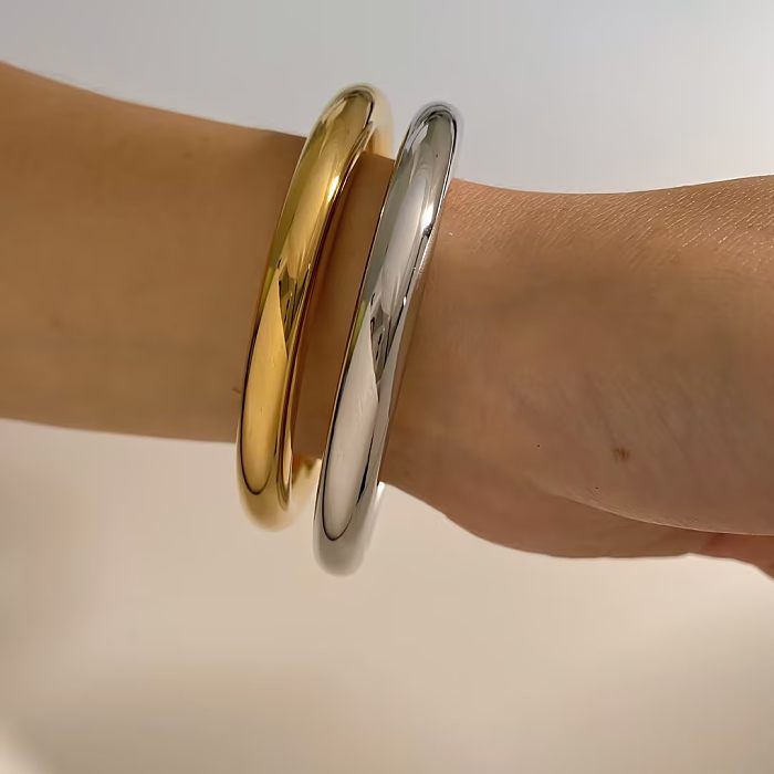 Bracelet de placage en acier inoxydable de couleur unie de style simple de style IG