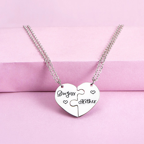 MAMA Simple Style Letter Stainless Steel  Pendant Necklace