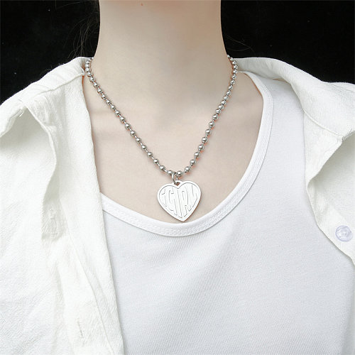 Casual Simple Style Classic Style Letter Stainless Steel  Stainless Steel Polishing Plating Pendant Necklace