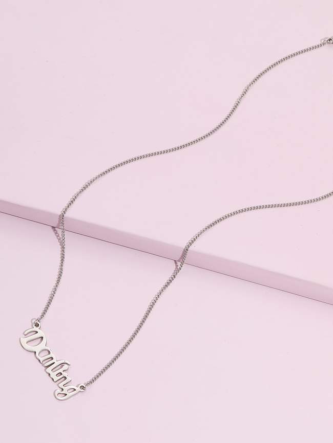 IG Style Letter Stainless Steel  Necklace