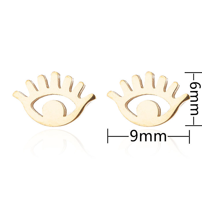 1 par de brincos de orelha de aço inoxidável para olhos modernos