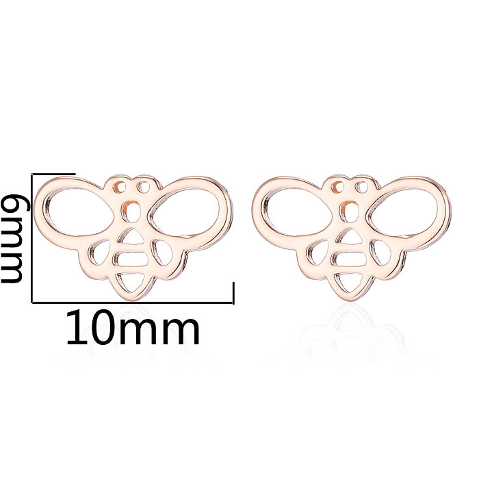 Simple Style Christmas Tree Heart Shape Elk Stainless Steel  Plating Hollow Out Ear Studs 1 Pair