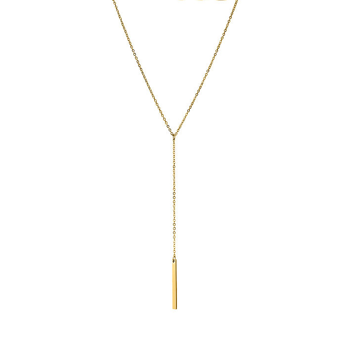 Collier Long géométrique en forme de Y pour femme, en acier inoxydable, chaîne de clavicule