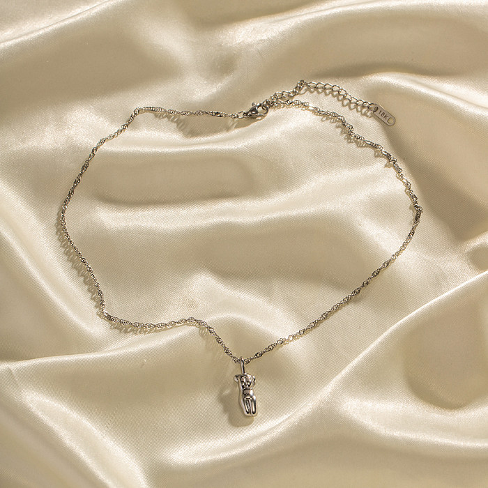 Lässige menschliche Halskette mit Edelstahlbeschichtung im INS-Stil