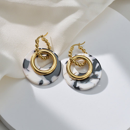 Boucles d'oreilles pendantes en acier inoxydable et acrylique, Style Simple, géométrique, tridimensionnel, 1 paire