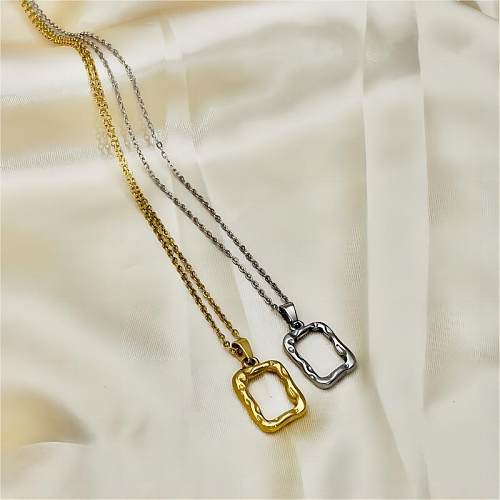 Commute Solid Color Stainless Steel  Irregular Plating 18K Gold Plated Pendant Necklace
