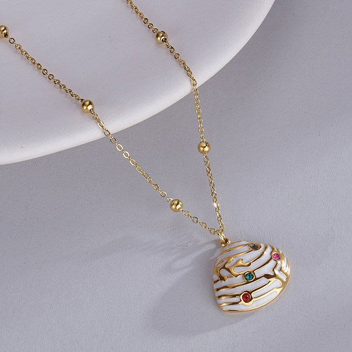 Simple Style Shell Stainless Steel  14K Gold Plated Pendant Necklace In Bulk