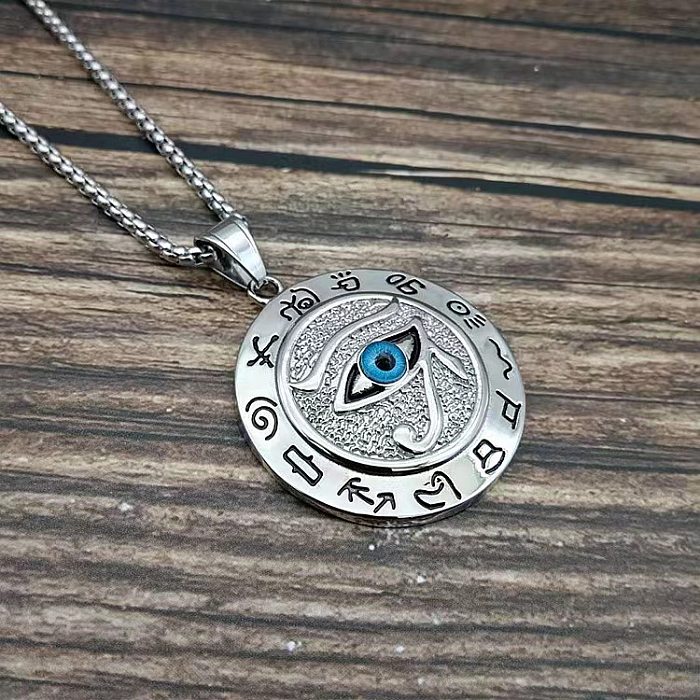 Retro Eye Stainless Steel  Plating Pendant Necklace 1 Piece
