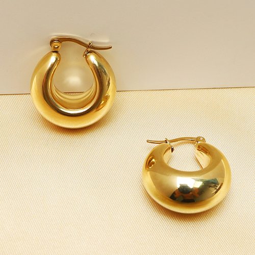 1 Pair Sweet U Shape Plating Stainless Steel  Earrings