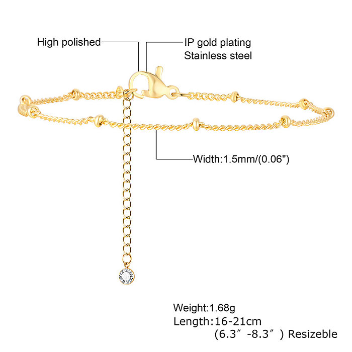 INS-Stil, schlichtes Kreuz-Armband mit Edelstahlbeschichtung und 18-karätigem Gold