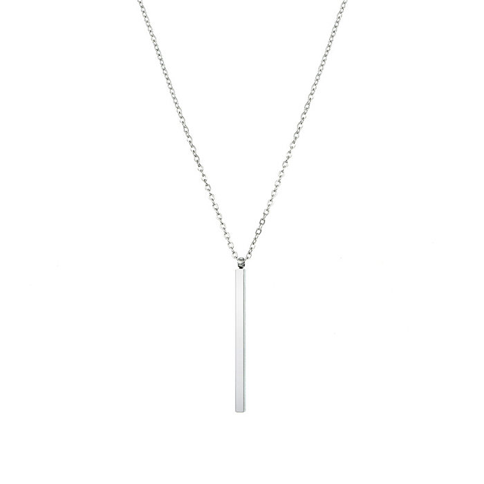 Simple Geometric Rectangular Stainless Steel  Necklace