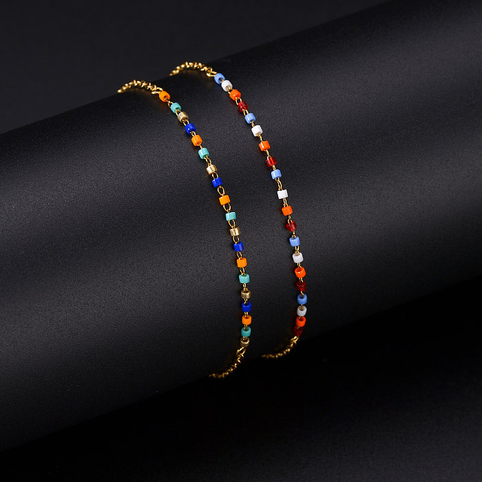 1 Piece Fashion Geometric Stainless Steel Beaded Bracelets