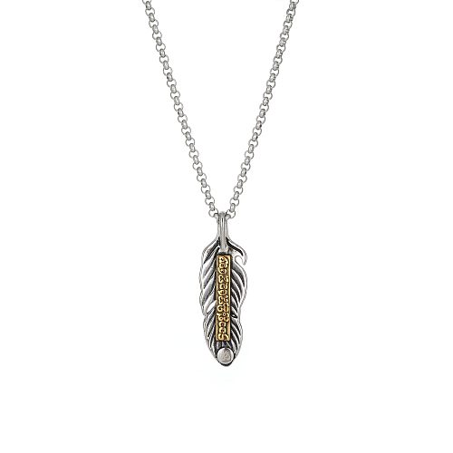 Hip-Hop Feather Stainless Steel  Plating Gold Plated Necklace Pendant