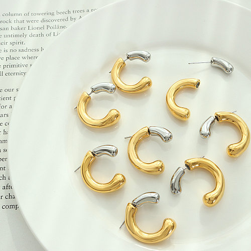 Fashion C Shape Stainless Steel Earrings Plating Stainless Steel  Earrings