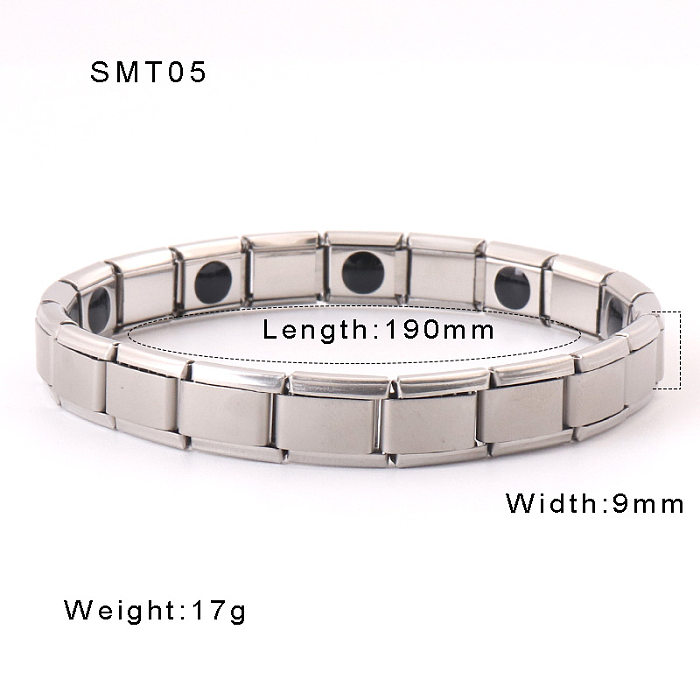 Bracelets géométriques en acier titane, style streetwear simple