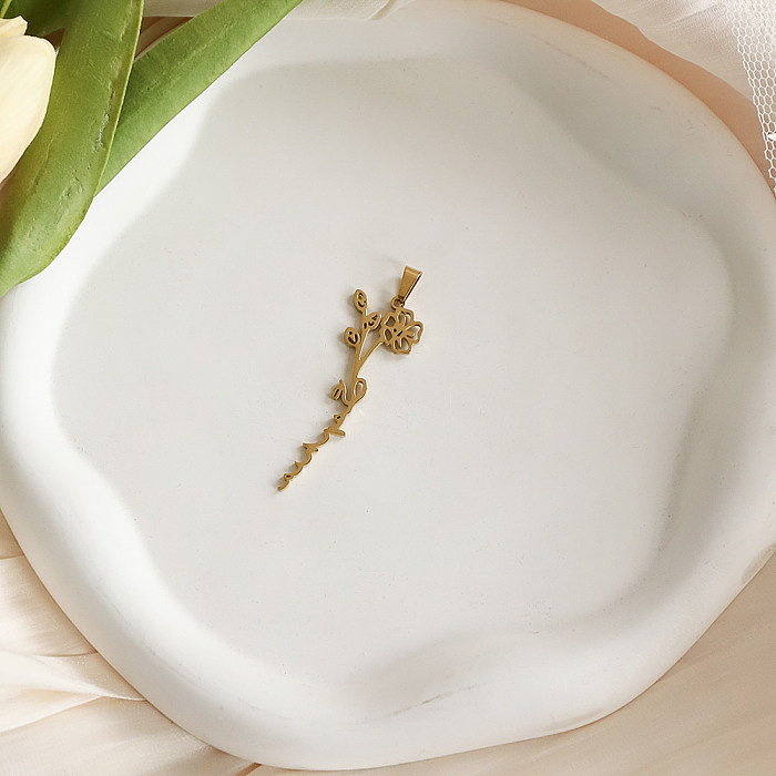 Encantos chapados en oro del chapado de acero inoxidable de la flor del estilo clásico