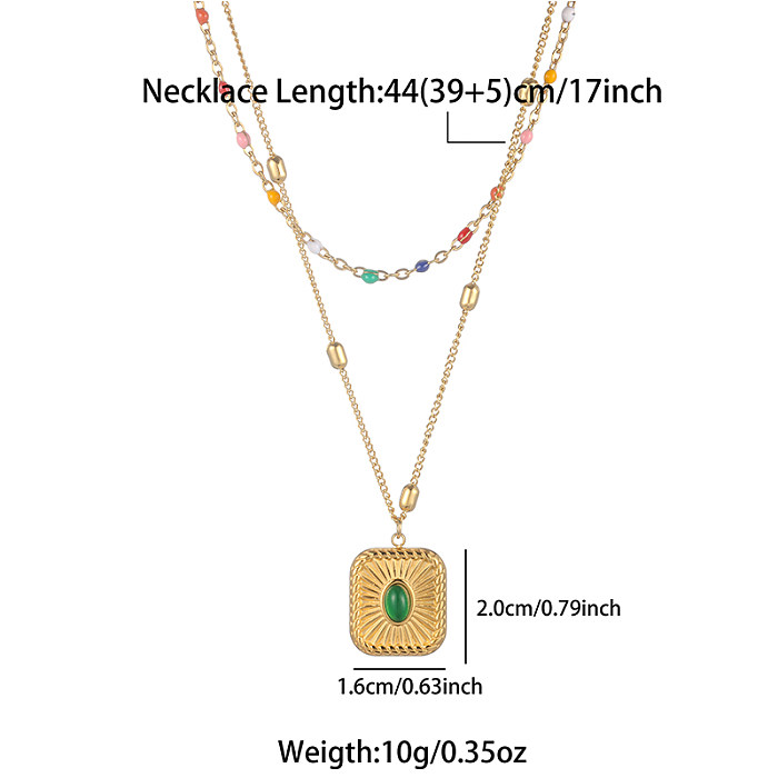 Simple Style Square Stainless Steel  Plating 18K Gold Plated Layered Necklaces